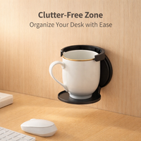 Drink Holder and Wall Mounted Folding Cup for Desk, Space Organizer for Dorm Room or Cabinet Door, Cartoon Style Material