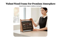 Wooden Jewelry Display Stand Walnut Finish Desktop Jewelry Stand Band Display Tray Elegant Design Band Holder Tray Space Saving