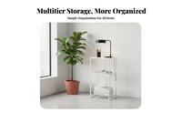 2-Tier Design Robot Vacuum Stand Multi-Functional Robot Vacuum Hutch Space-Saving Display Rack C-Shaped for Apartment Dwellers, Homeowners, Living Room, Office, Hallpath, Bedroom