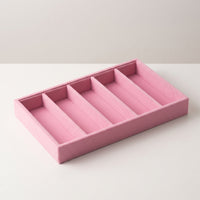 Eyewear Organizer with 5 Compartments Velvet-Covered Eyeglasses Storage Tray Low-Profile Glasses Storage Tray for Drawer, Dresser, Retail Display