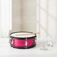 14-Inch Snare Drum with Strap Metal Snare Drum with Drumsticks Portable Percussion Instrument Adjustable for Beginners, Students, Rehearsals