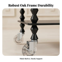 Minimalist Aesthetic C-Shaped Rolling Cart Movable with casters eveningstand Space-Saving Bedside Stand Multi-Functional for Children, Apartment Dwellers, Remote Workers, Bedroom, Small Spaces, Home Office