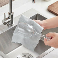 Fish Scale Microfibre Cloth, Cleaning Cloths for Glass and Mirrors, 30cm x 40cm Mixed Three Stripes Serged Microfiber Piece