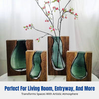 Modern Chinese Glass Vase, Minimalist Decorative Flower Holder, Home Living Room Entryway Hydroponic Decor