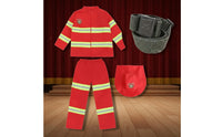 With Accessories Kids Fireman Uniform Educational Firefighter Costume Set Reflective Stripes Children's Apparel for Halloween, Parties