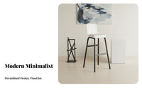 Nordic Design Bar Chair with Back Support Modern Minimalist Counter Stool Built-in Footrest Household Furniture Comfortable Seat for Adults, Homeowners, Business Owners, Kitchen, Restaurant, Reception Area, Dining Room