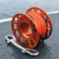 doubleDisc Diving Finger Spool Reel Perforated Finger Spool Reel Metal Snap Hook Outdoor Gear