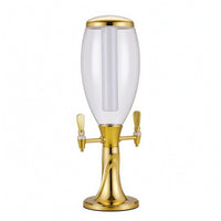 Double-Head Beer Dispenser with Ice Column Illuminated Beer Dispenser Stable Beverage Dispenser with Ice Tube Easy-Pour for Hosts, Taverns, KTV