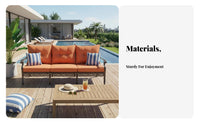 Modern Nordic aesthetic 4-Piece Sofa and Armchair Set Rust-Resistant Outdoor Furniture All-Weather Patio Seating Thick paddings for Villa Owners, Garden lovers, Courtyard, rearyard, Balcony, waterside