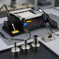 Threethree-Function Soldering Rework Station Bench-Top Preheating Rework Station Mesh Work Surface Electronic Repair Tool Temperature Control Knobs