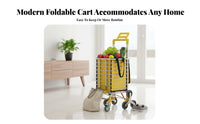 Foldable Stair Climbing Cart Multifunctional Stair Climbing Shopping Cart Heavy Duty Aluminum Shopping Trolley for Shoppers, Stairs, Home, Supermarket