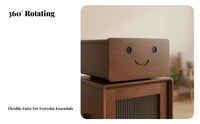 Rotatable Joints Robot-Shaped Cabinet Creative Design Side Table with Hidden Storage Cute Appearance Nightstand Fun Character for Parents, householders, Apartment Dwellers, Bedroom, Living Room, Playroom, Office