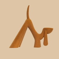 Flocked Dog Figurine Compact Resin Dog Statue Gift Sculpture for Bookshelf, Desk, Display Cabinet
