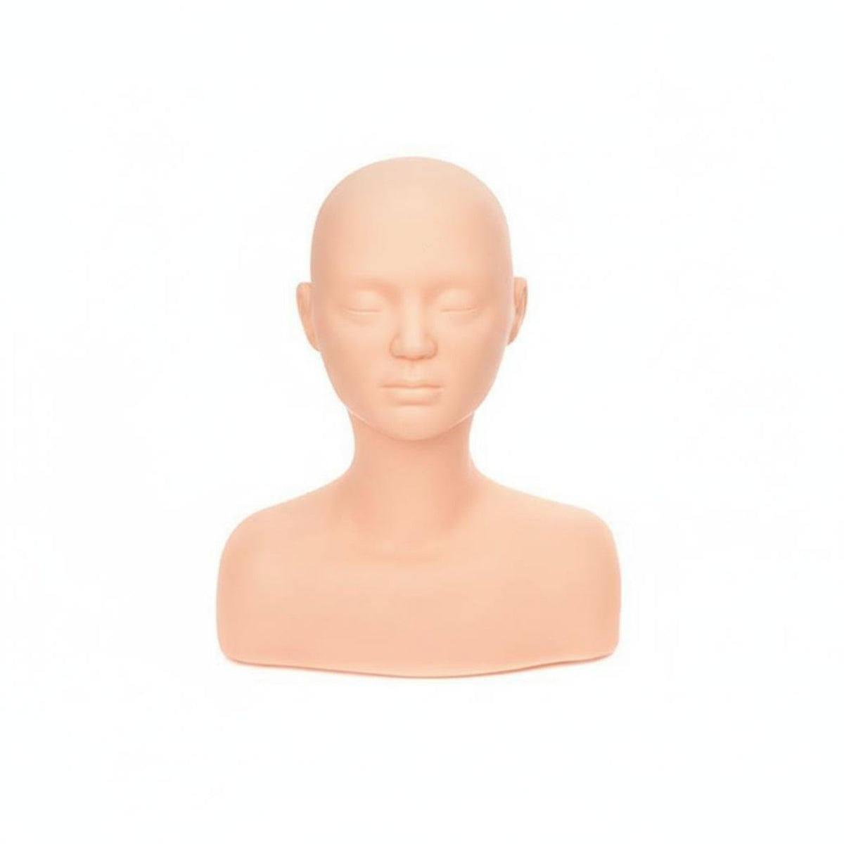 Realistic Skin Texture Mannequin Head with Shoulders Soft Material Esthetics Practice Bust Multi-Function for Apprentices, Beginners