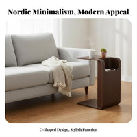 Nordic Design C-Shaped Table Minimalist Design Convertible C-Shaped Stand Space-Saving Home Furnishing Multi-Functional for Apartment Dwellers, Telecommute Workers, Beside Sofa, Bay Window Area, Living Room, Small Compact Areas