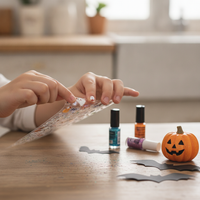 tomononi 3D Embossed Nail Art Stickers for Kids - Dark Style Halloween Theme