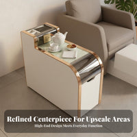 Spa Side Cabinet Light Luxury Design Multifunctional End Table Space Saving Narrow Tea Table with Storage for Salon Owners, Lounge Area