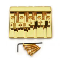 4 String Bass Bridge Spring Adjusted Saddles Metal Bass Bridge Polished