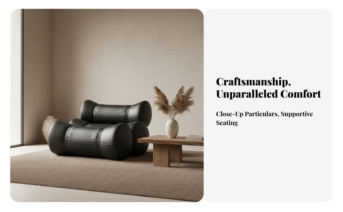 Segmented Cylinder Sofa Minimalist Aesthetic Living Room Furniture Elegant Appearance Lounge Seating for Young Adults, Homeowners, Reception Area