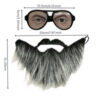 Fake Mustache Beard Set Stage Performance Self Beard Easy to Wear Fake Mustache Set for Theater