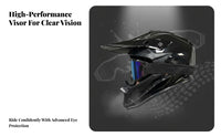 Motocross Helmet Impact Resistant Bike Helmet Removable Washable Liner Impact-Resistant Gear for Men, Adults, Outdoor, Go-Karting, Outdoor Activities