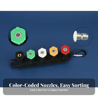 Coded Nozzle Set Stainless Steel & Brass Construction Color Coded Pressure Washer Tips Portable Clip