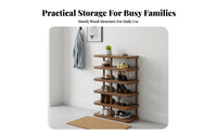 Space-Saving Solid Wood Leg Shoe Rack Stable Load-Bearing Multi-Layer Shoe Rack Large Capacity Home Furniture Easy Assembly for Apartment Dwellers, Homeowners, Hallway, Bedroom, Balcony, Living Room