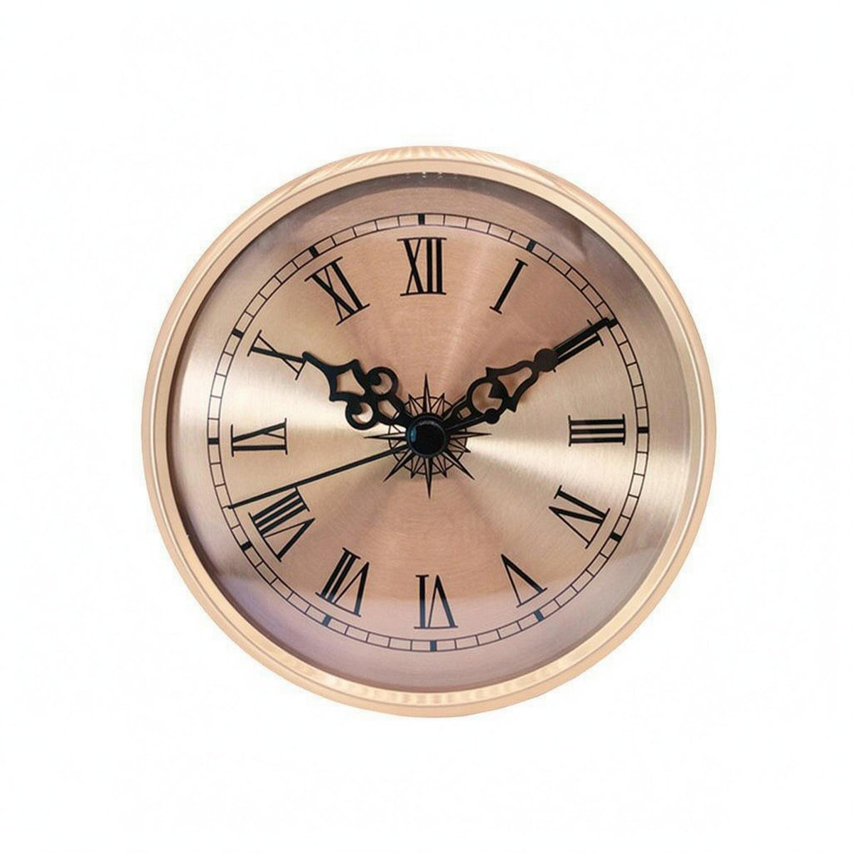 Gold Finish Roman Numeral C-Lock Head Accurate Timekeeping Embedded Quartz C-Lock Head for DIY