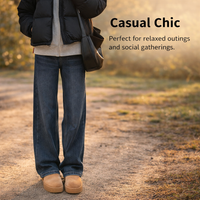 Plus Size Fleece Lined Jeans for Women, High Waist Wide Leg Denim, Warm Loose Fit Straight for Cold Weather, Thick Thermal