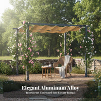 1 Aluminum Pergola Retractable Canopy Gazebo Rust Resistant Trellis Weather-resistant Frame Suitable for DIY Enthusiasts Families Courtyard Deck