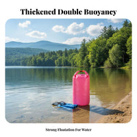 Buoyant Double Swim Buoy Thickened Material Outdoor Water Swimming Buoy Adjustable Waist Belt for Triathletes, Triathlon Training