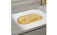 Marbled Oval Decorative Tray Amber Oval Vanity Tray Glossy Modern for Entryway