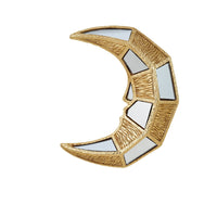 Antique Gold Crescent Wall Hanging Mirrored Mirror with Resin Frame Geometric Decorative Wall Mirror Compact for Entryway