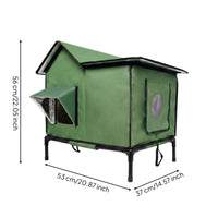 Elevated Cat House Waterproof Cat House with Raised Legs Heavy-Duty Pet Kennel for Backyard