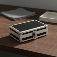Mini Aluminum Carrying Case Lockable Aluminum Tool Box Hard Shell Briefcase Shockproof Small Hard Shell Briefcase for Travel