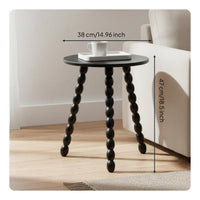 Round Bobbin Leg Table Compact Design Bobbin Leg Accent Table Multifunctional Vintage Design Nightstand for Bedroom