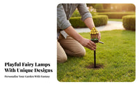 Sun-Powered Garden Stake Light Waterproof Polyresin Home Lawn Lamp Weather Resistant Fairy Garden Stake Light for Homeowners, Gardeners, Pathway, Yard