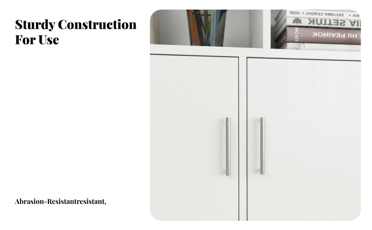Large Capacity Office Partition Cabinet Stable Structure Low Storage Cabinet with Planter Box Thickened Board Cubicle Divider Bookshelf Soft-Close Hinges for Business Owners, Administrators, Workstation Area, Conference Room