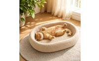 Soft Cat Bed with Scratching Board Sisal Cat Bed with Scratch Board Cozy Padded for Cats, Small Dogs, Living Room