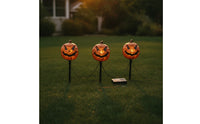 Pumpkin Stake Lights Light-up Jack-O'-Lantern Stake Lights Pumpkin Decoration with Stakes Battery-Operated Yard Decorations