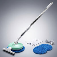 Window Cleaner Electric Mop for Car Cleaning and Car Wash, Waterproof Stainless Steel Extension Pole, Rotating Cleaning Mop, Retractable Handle
