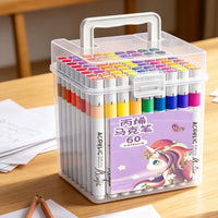 60 Pieces Snap Latch Acrylic Marker Pens White Barrels Marker Pen Set Colored Ends Acrylic Paint Pen