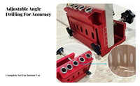 Aluminum Alloy Angled Hole Drilling Jig Metric & Imperial Scale Oblique Hole Long-Lasting Metal Construction for Cabinet Makers, Workshop