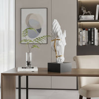 Horse Head Sculpture Tabletop Horse Head Statue Decorative Decor for Entryway, Bookshelf