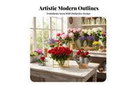 Metal Flower Vase Elegant Centerpiece House Decoration Gold Finish for Desktop