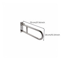 Anti-Slip Wall Mounted Toilet Armrest Foldable Design Flip up Toilet Grab Bar Rust-Proof Wall Mounted Safety Bar Space-Saving for Disabled Individuals