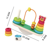 Educational Wooden Stacking Toy Colorful Wooden Balancing Game Smooth Stacking Toy Sensory for Toddlers, Preschoolers, Playroom, Preschool