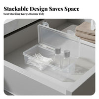 Small Clear Box Multipurpose Compact Storage Box Lightweight Mini Rectangular Container for Crafters, Hobbyists, Craft Room, Office, Workshop