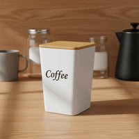 3 Pieces Kitchen Canister Set Dry Goods Bamboo Lid Canister Countertop Bamboo design Lid Tin