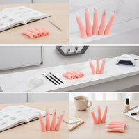 5 Pieces Silicone Practice Finger Flexible Manicure Finger with Hollow Base Manicure Training Tool Lifelike Lightweight